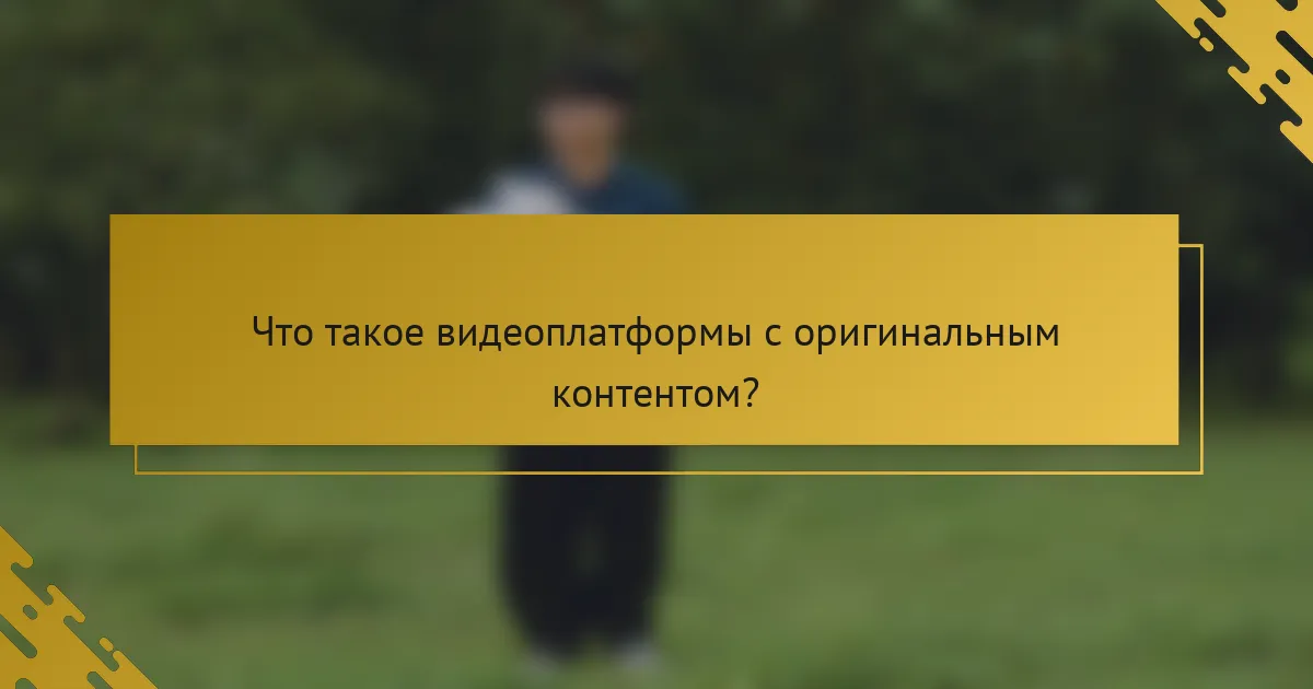 Что такое видеоплатформы с оригинальным контентом?