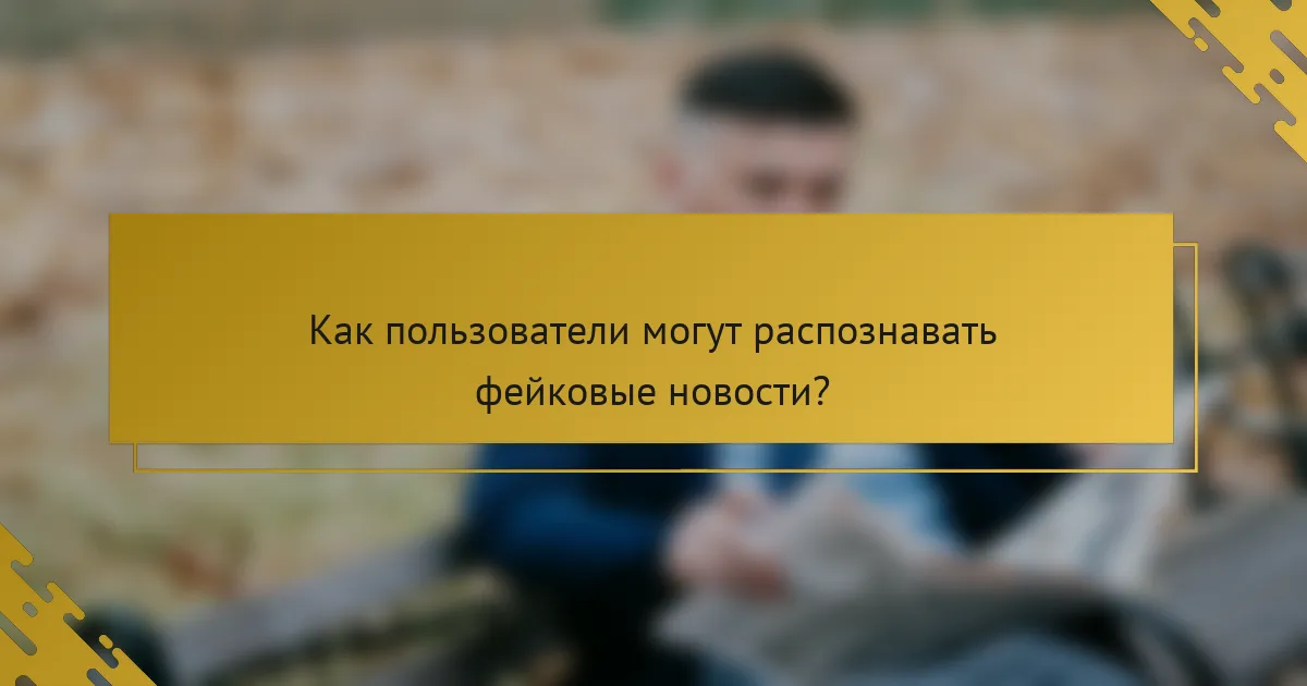 Как пользователи могут распознавать фейковые новости?