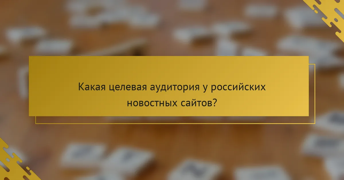 Какая целевая аудитория у российских новостных сайтов?